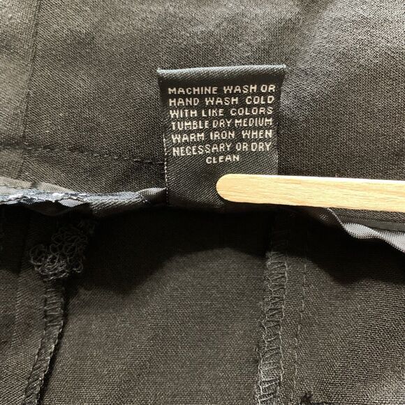 Larry Levine Pants Women 12 Stretch Black Flat Front Corpcore Casual Office Work - Picture 10 of 12